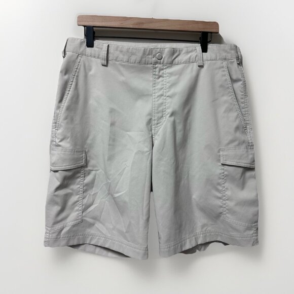 Nike Golf Tour Performance Dri-FIT Khaki Shorts Mens Size 34 Tan Cargo Pockets - Picture 1 of 9